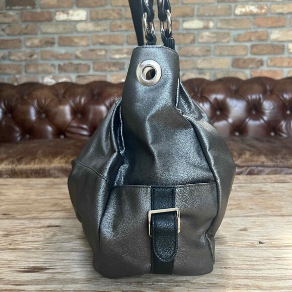 EUC - Miche Oakley Prima Shell Bag Silver Vegan Leather handles & carabiners - Picture 6 of 13